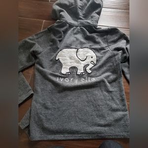 Ivory Ella dark gray 1/4 zip sweatshirt size large women's.  Very thick …